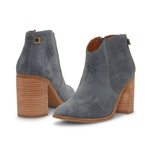 Lucky Brand Pellyon Suede Ankle Booties in Open Gray Size 6.5 - Picture 1 of 8